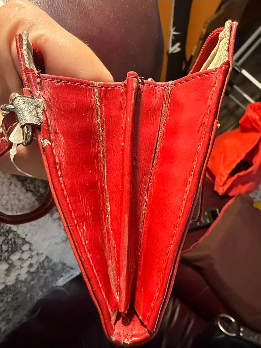 Giani Bernini Red Leather Wristlet Clutch